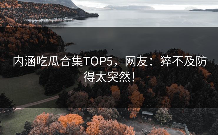 内涵吃瓜合集TOP5，网友：猝不及防得太突然！