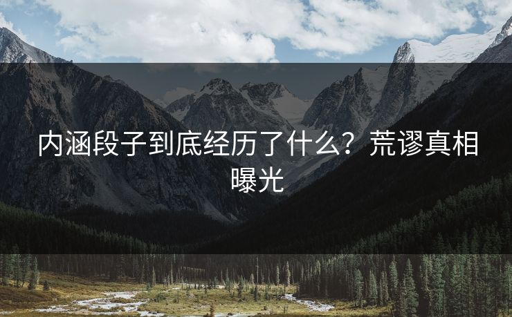 内涵段子到底经历了什么？荒谬真相曝光