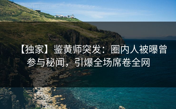 【独家】鉴黄师突发：圈内人被曝曾参与秘闻，引爆全场席卷全网