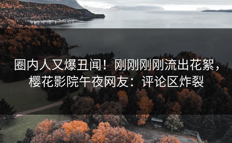 圈内人又爆丑闻！刚刚刚刚流出花絮，樱花影院午夜网友：评论区炸裂